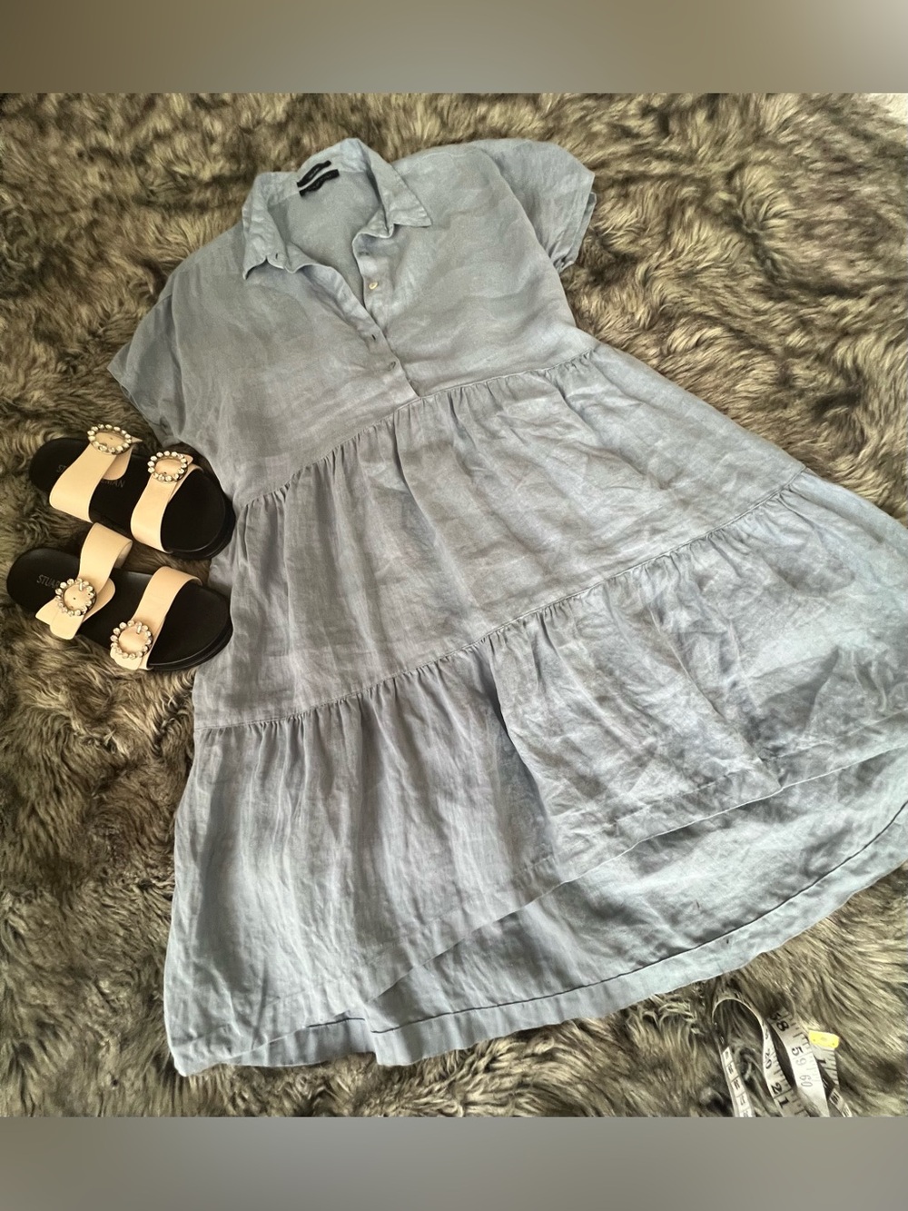 TAHARI 100% Linen Tiered 3/4 Agate
Dress Size L - Picture 9 of 11